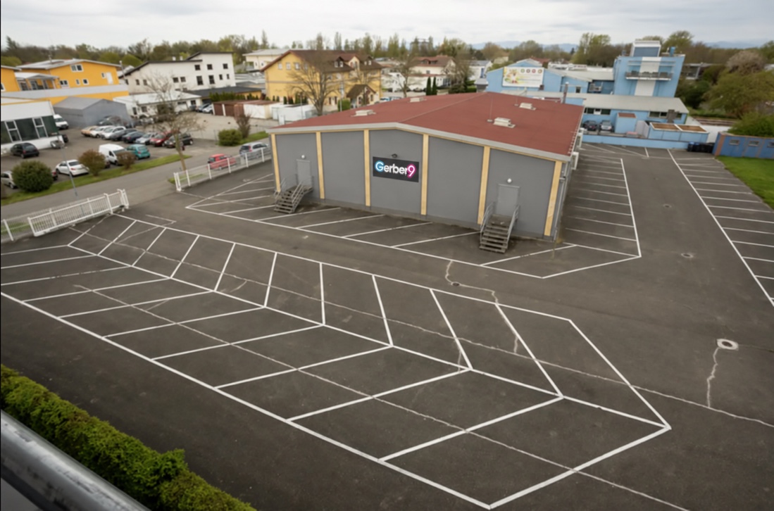 Parkplatz aus der Vogelperspektive